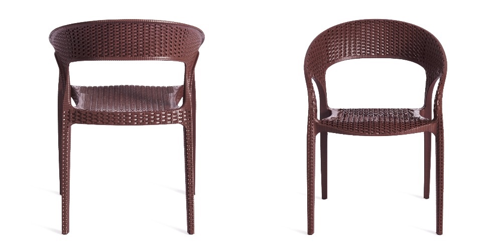 Кресло из прочного пластика коричневого цвета в стиле Modern